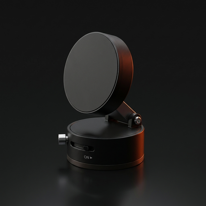 Rebote Court Mount in black, folded, on a dark studio background